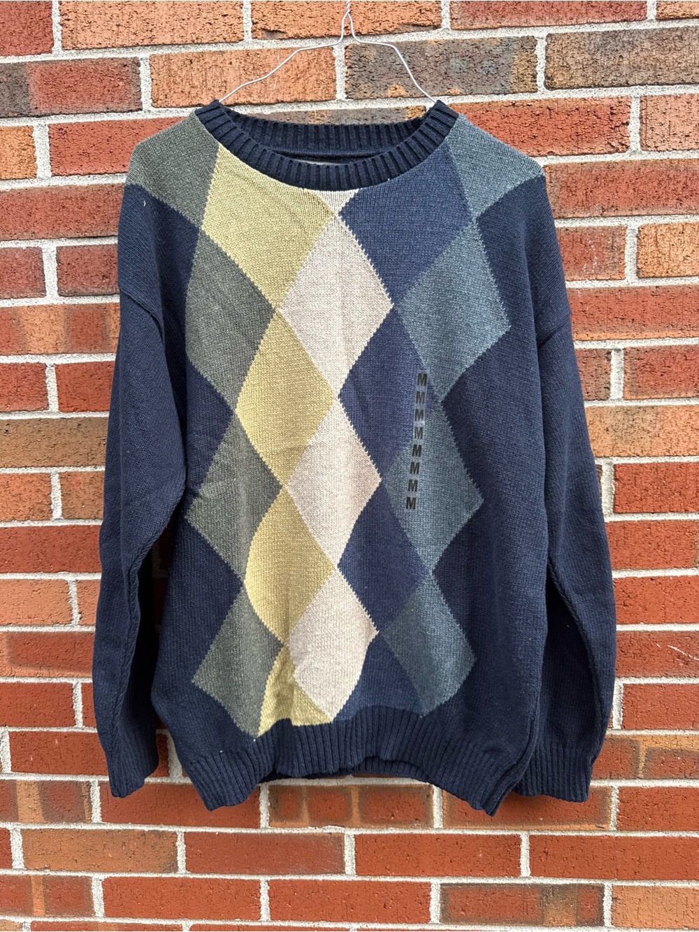 Croft & Barrow Men's Argyle Crewneck Sweater Size M NWT 72% Cotton
